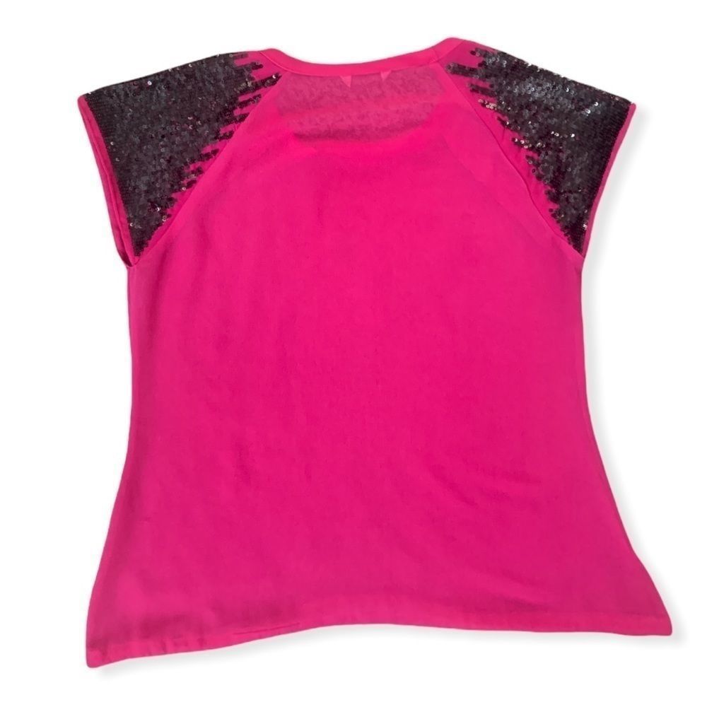 Fun & Flirt Pink and Black W/ Sequined Sleeves L - Picture 2 of 4